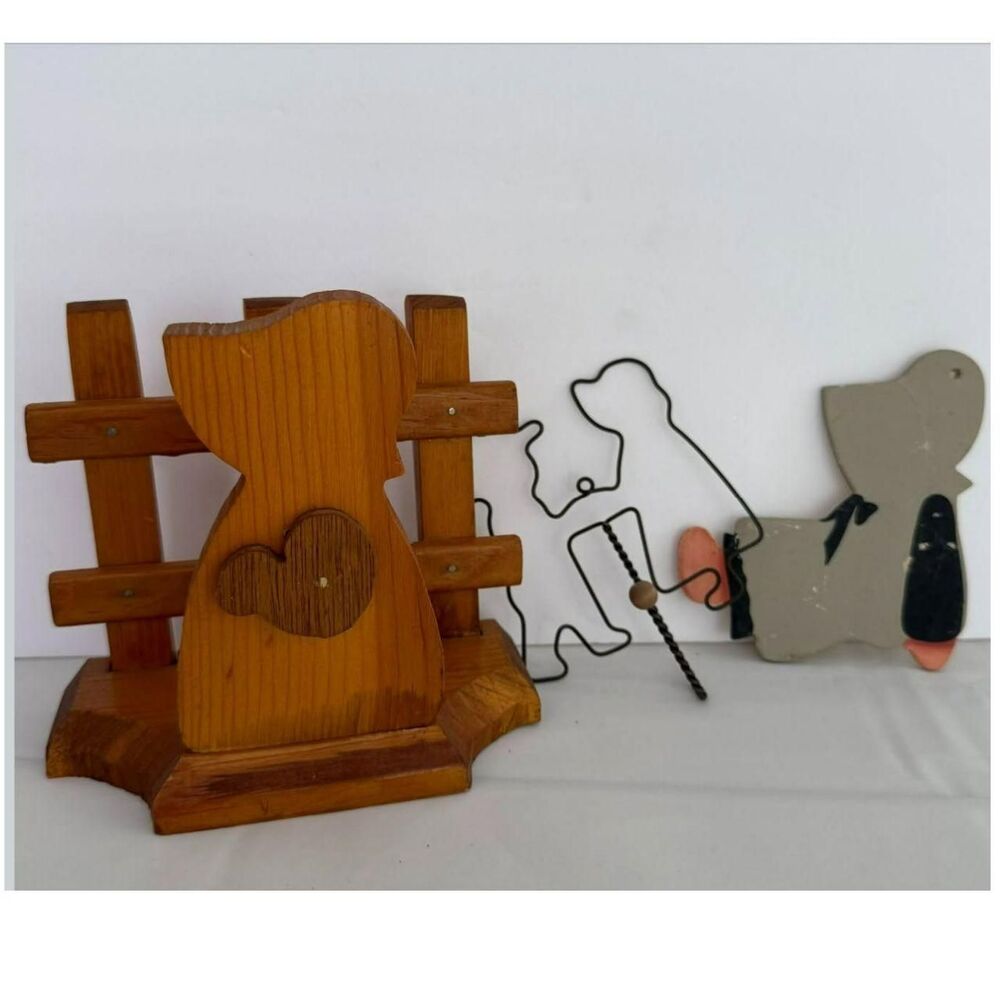Vtg Sunbonnet Sue bundle Wooden Napkin Holder Rug Beater Cut Out Cottagecore